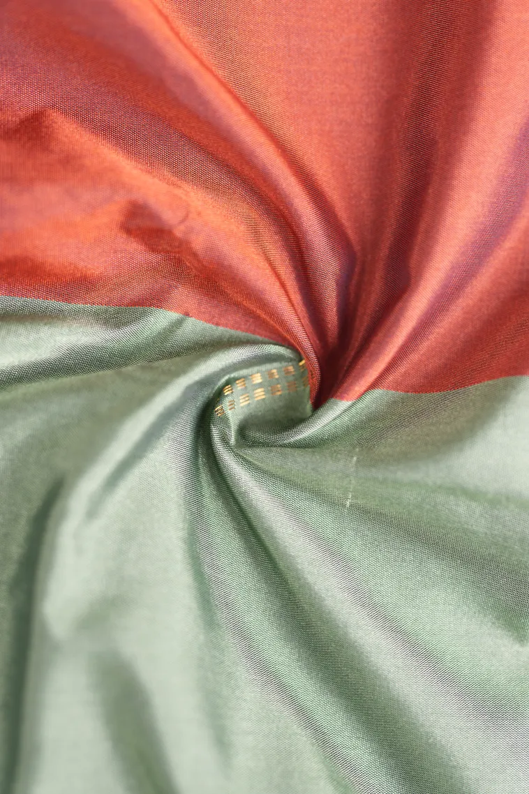 Pistachio Green Arani Silk Sarees with Gold Zari Buttis (small Dots Or Motifs) view 4
