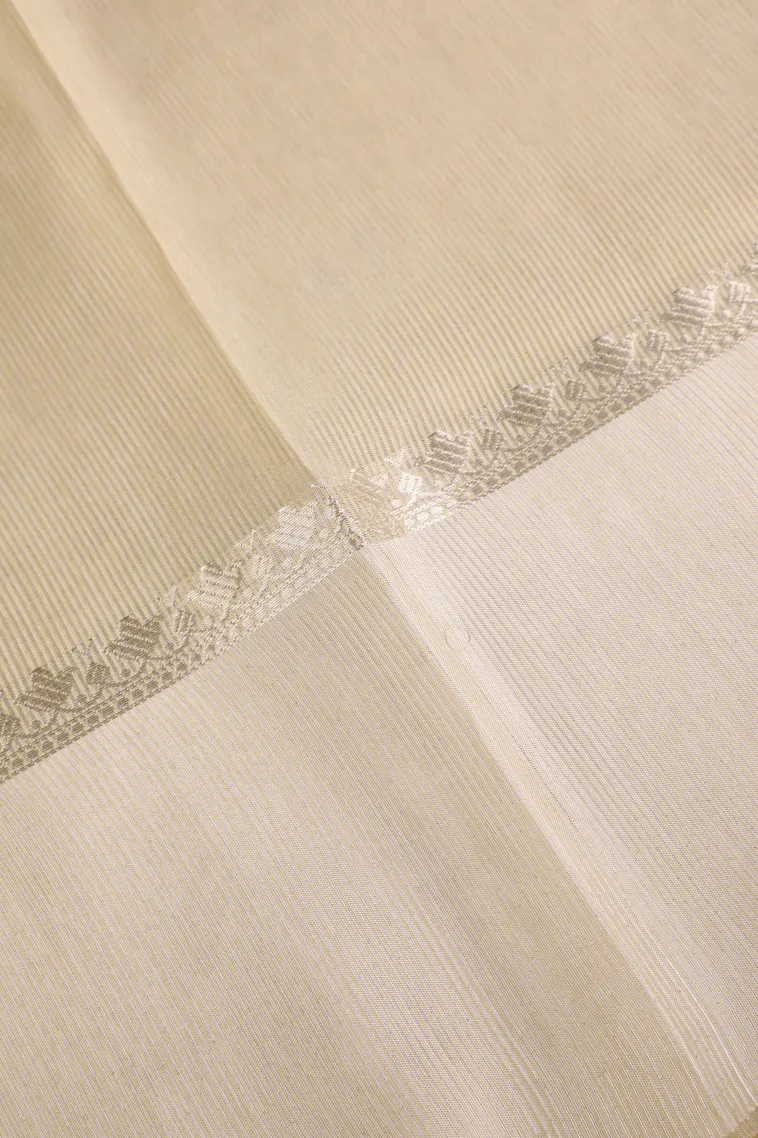 Sandollar Yellow Soft Silk Sarees with Silver Zari Buttis (small Dots Or Motifs) view 3