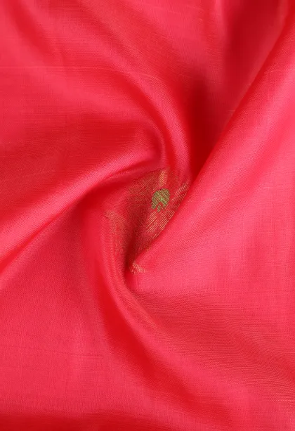 Punch Pink Soft Silk Saree with Gold And Silver Zari Flower Mottif
