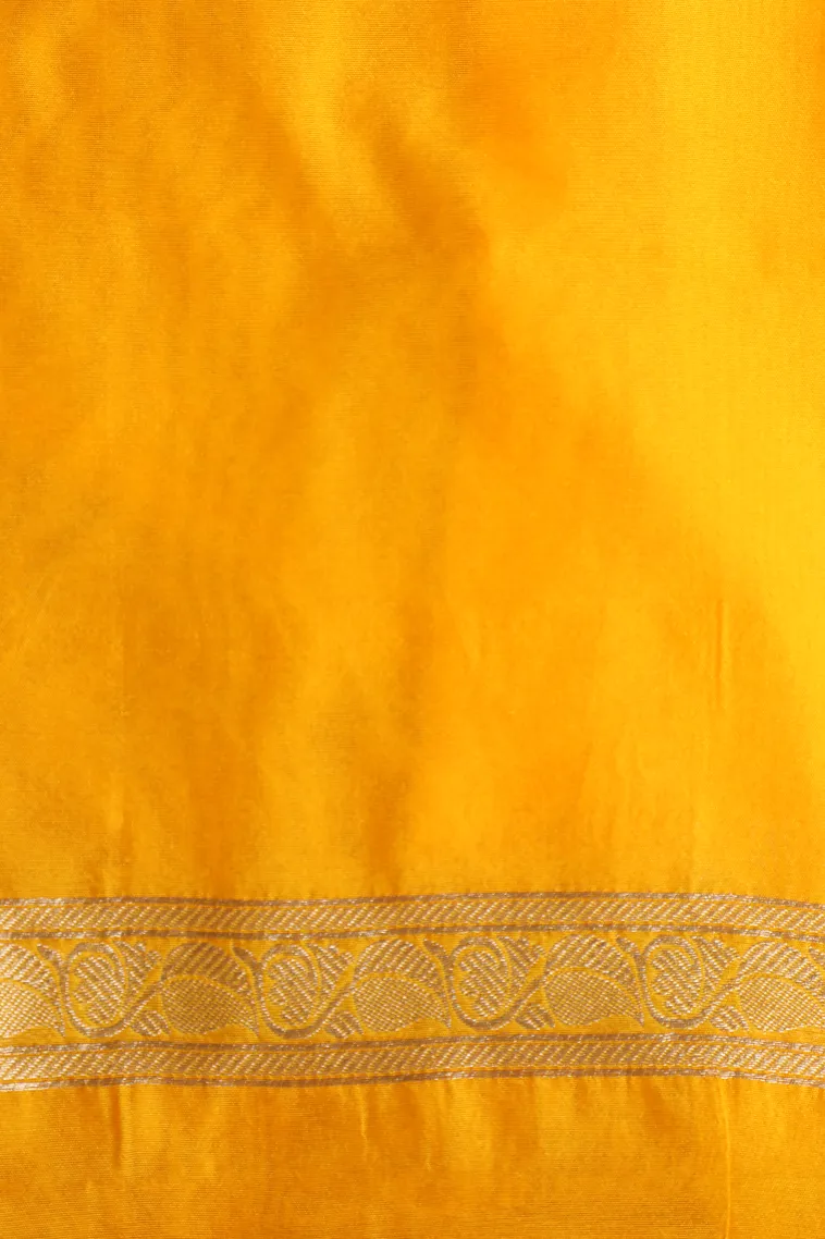 Crepe Pink Tissue Banaras with Gold Zari Buttis (small Dots Or Motifs) view 3