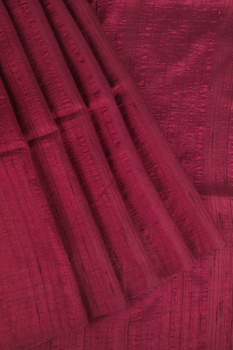 Magenta Purple Jute Sarees Without Zari With Plain view 1