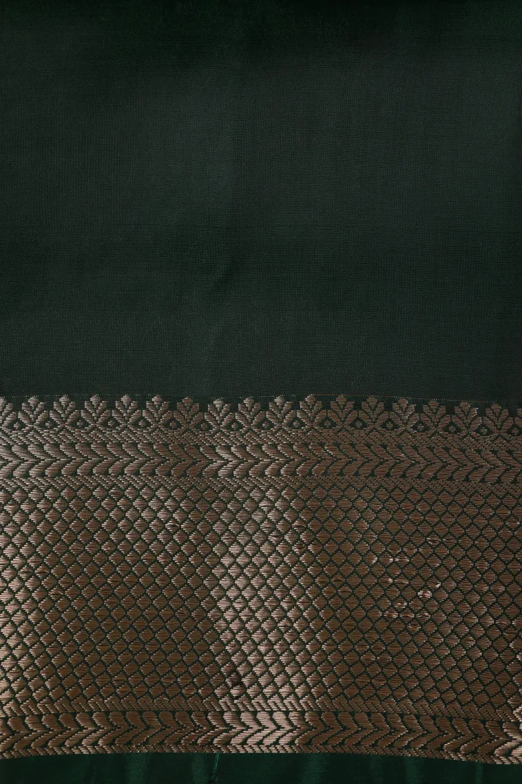 Peanut Brown Soft Silk Saree with Gold Zari Straipes And Puttas view 3