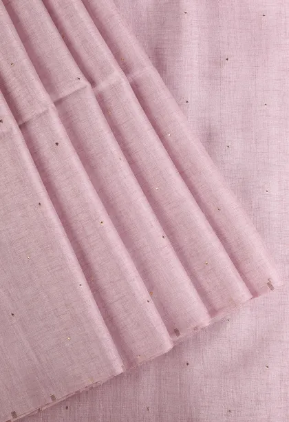 Lemonade Pink Jute Sarees Without Zari With Stone Work