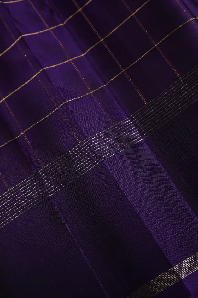 Lemon Yellow Soft Silk Saree with Gold And Silver Zari Checks view 3