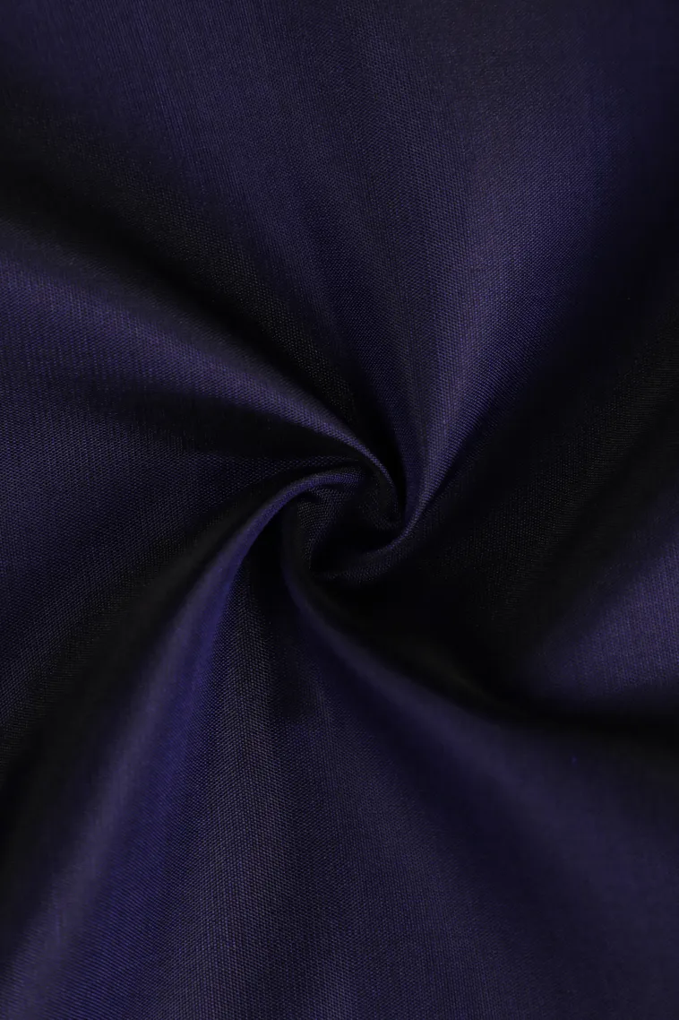 Indigo Blue Kanchipuram Silk Sarees with Gold Zari Plain view 4