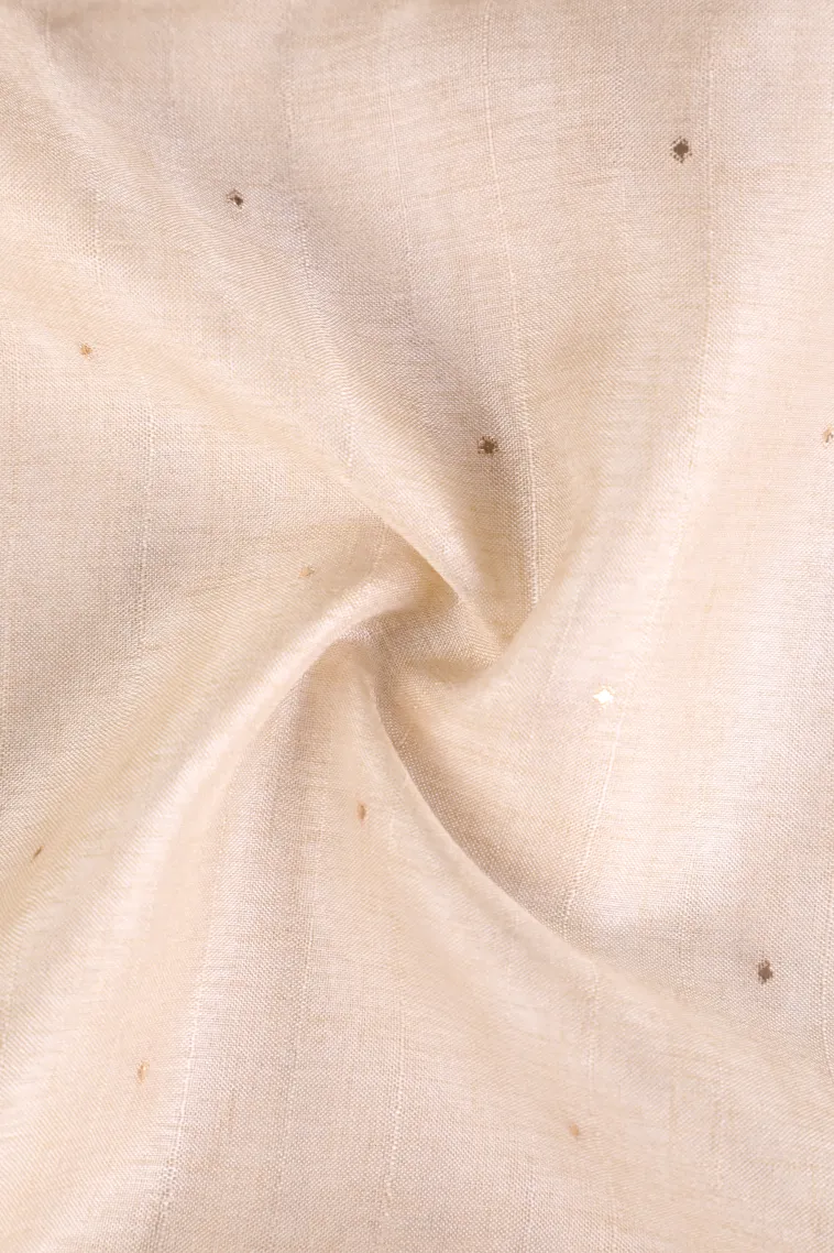Coconut White Jute Sarees Without Zari With Stone Work view 4