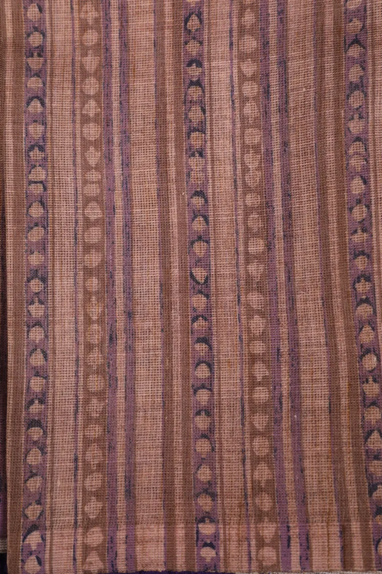 Viola Purple Jute Sarees Without Zari With Plain view 3