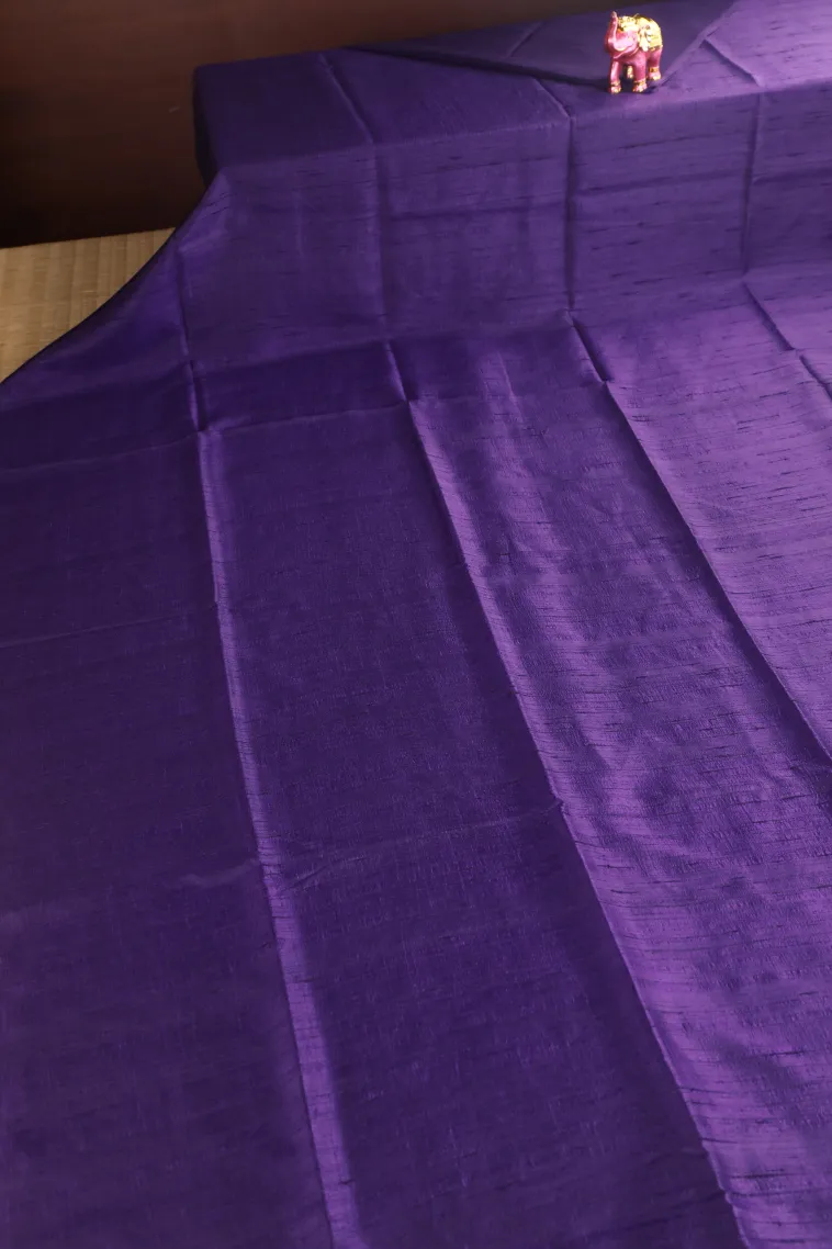 Viola Purple Jute Sarees Without Zari With Plain view 2