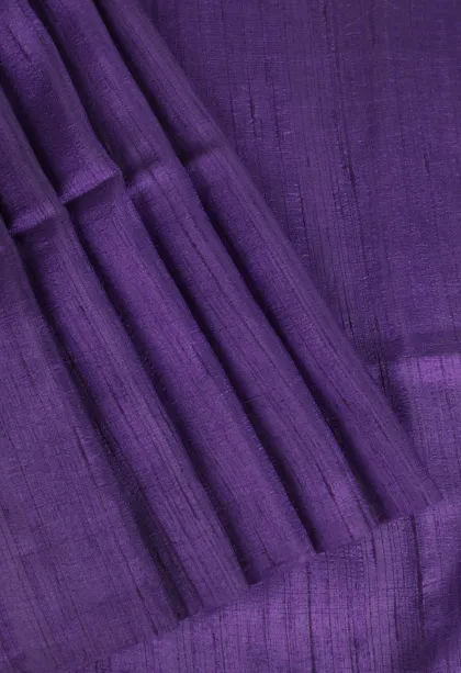 Viola Purple Jute Sarees Without Zari With Plain