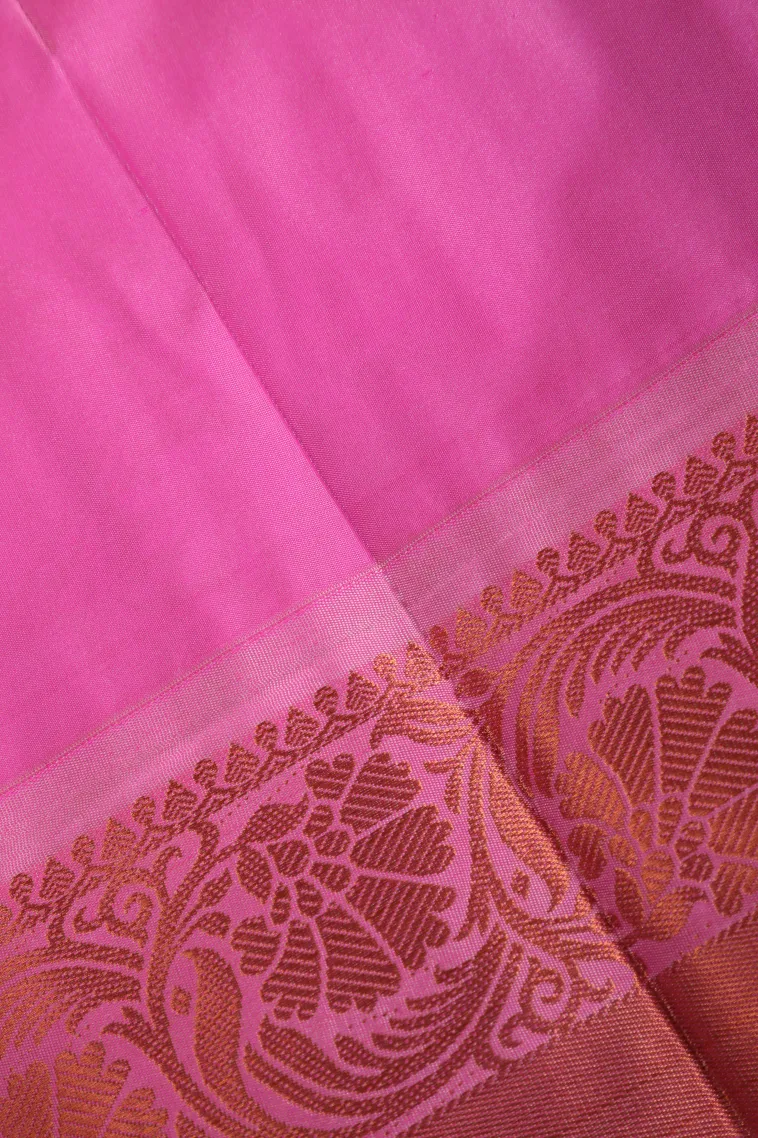 Cerulean Blue Visiri Madippu Silk Sarees with Copper Zari Straipes And Puttas view 3