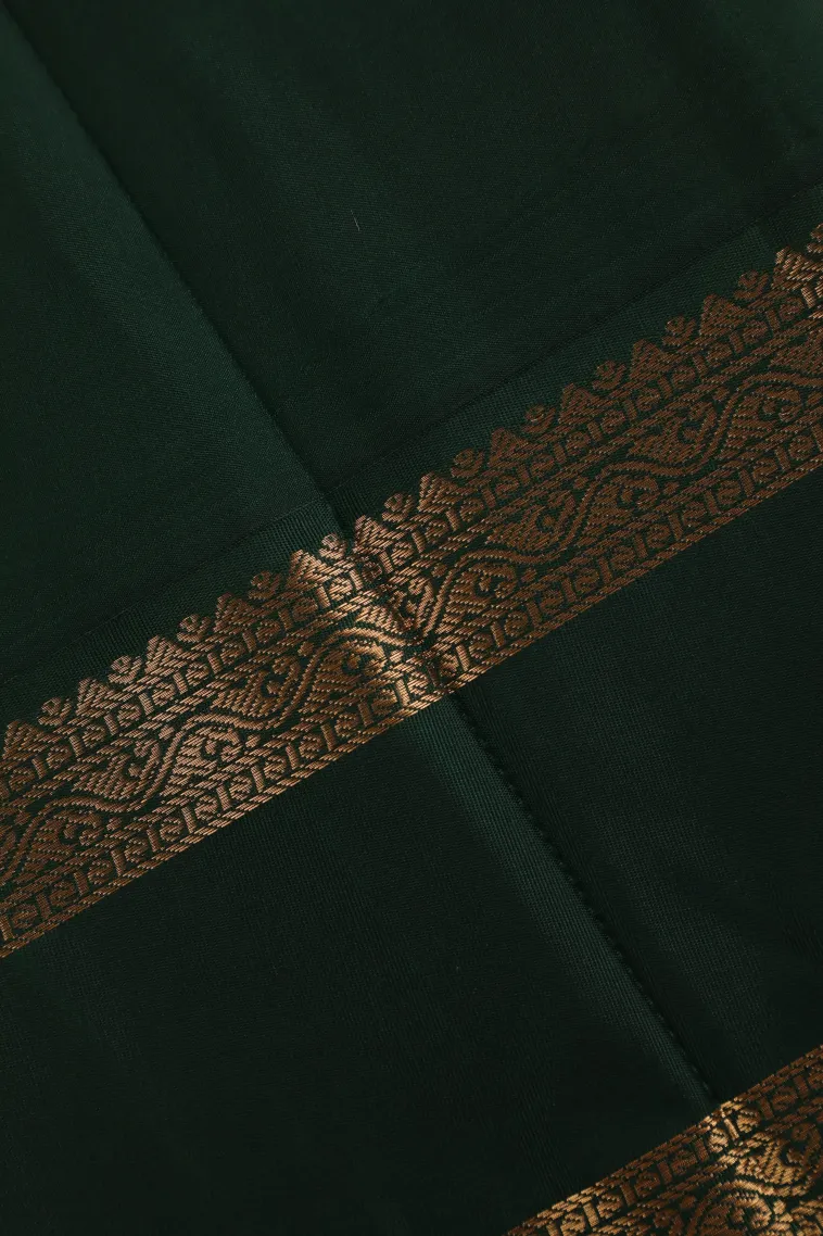 Lemon Yellow Visiri Madippu Silk Sarees with Gold Zari Straipes And Puttas view 3