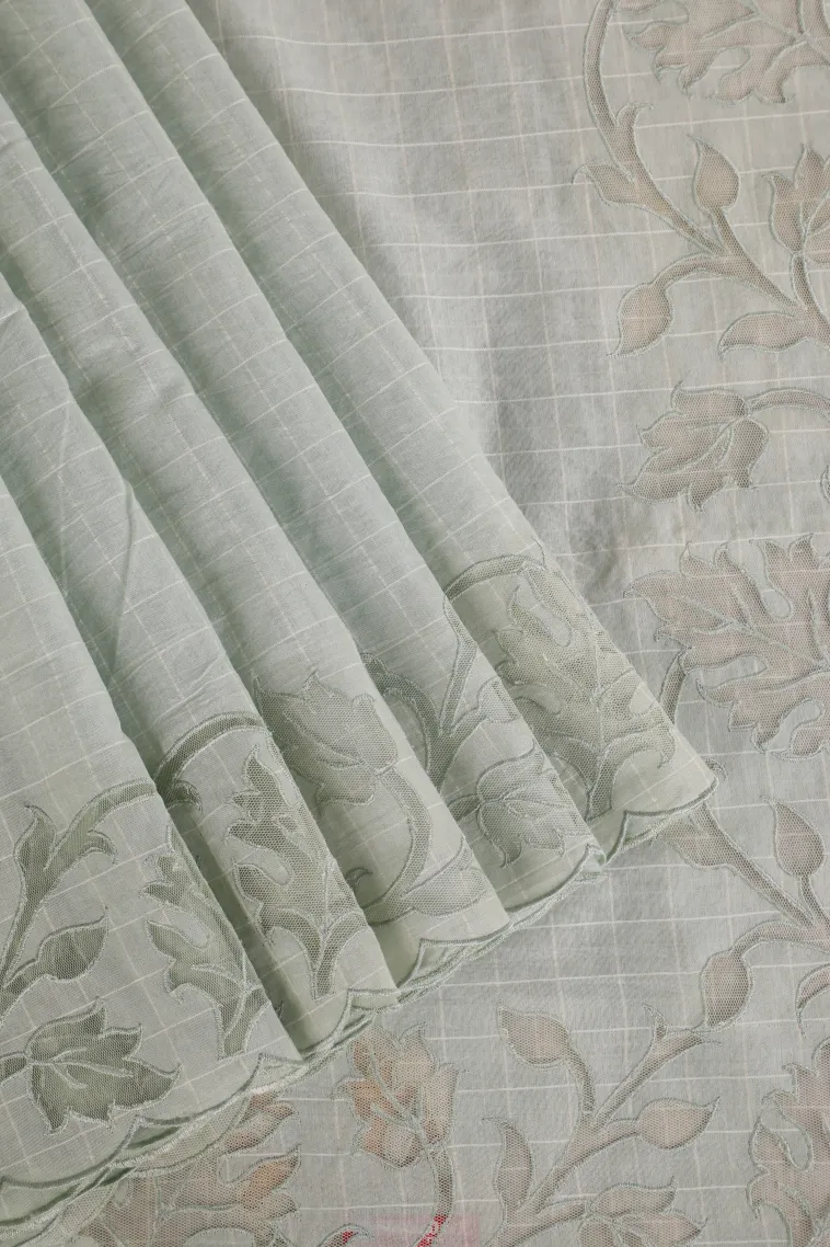 Pistachio Green Manipuri Cotton Sarees Without Zari With Stripes