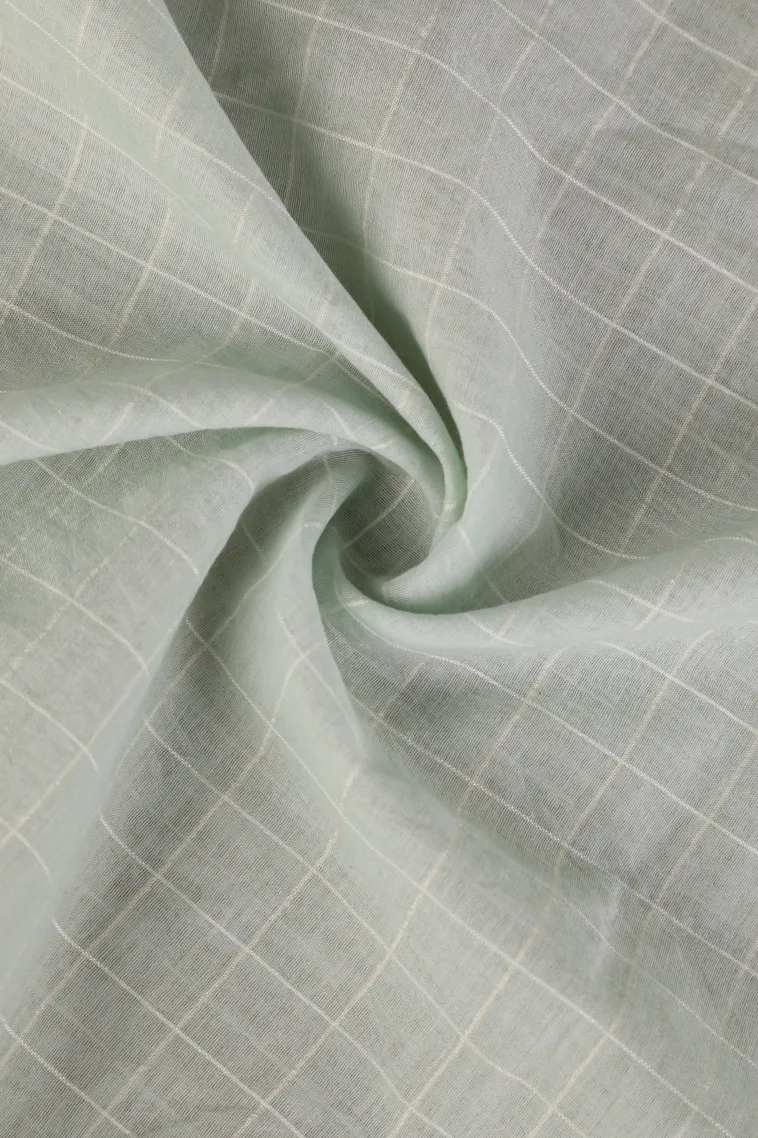 Pistachio Green Manipuri Cotton Sarees Without Zari With Stripes view 4