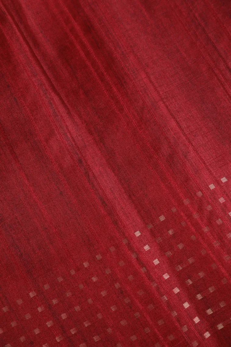Bottle Green Tussar Saree Without Zari With Checks And Puttas view 3
