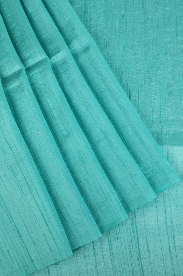 Sky Blue Jute Sarees Without Zari With Plain