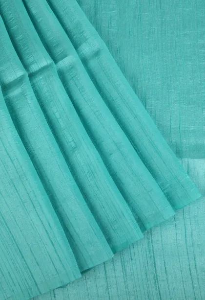 Sky Blue Jute Sarees Without Zari With Plain