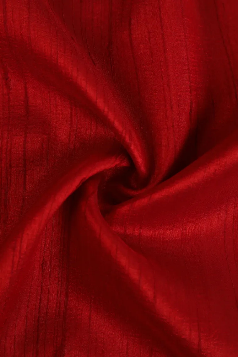 Rose Red Jute Sarees Without Zari With Plain view 4