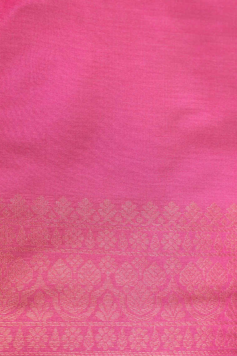 Ginger Orange Silk Cotton Sarees with Copper Zari Flower Mottif view 3