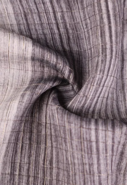 Smoke White Chanderi Cotton Sarees with Gold Zari Stripes