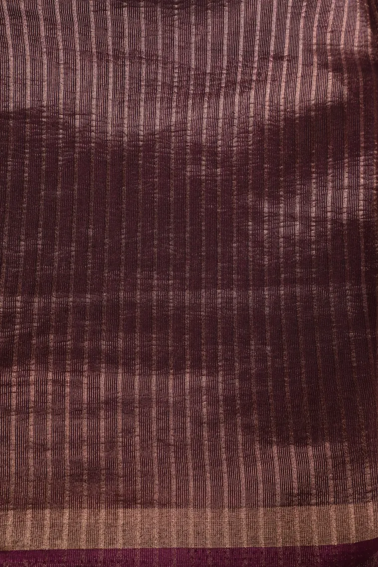 Bosenberry Purple Tissue Silk Sarees with Gold Zari Floral Patterns view 3