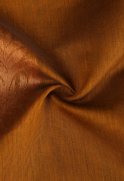 Tawny Brown Silk Cotton with Gold Zari Mango Puttas