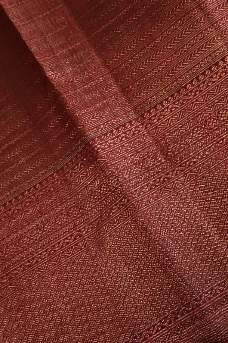 Lemon Yellow Kanchipuram Silk Sarees with Gold Zari Checks And Puttas view 3