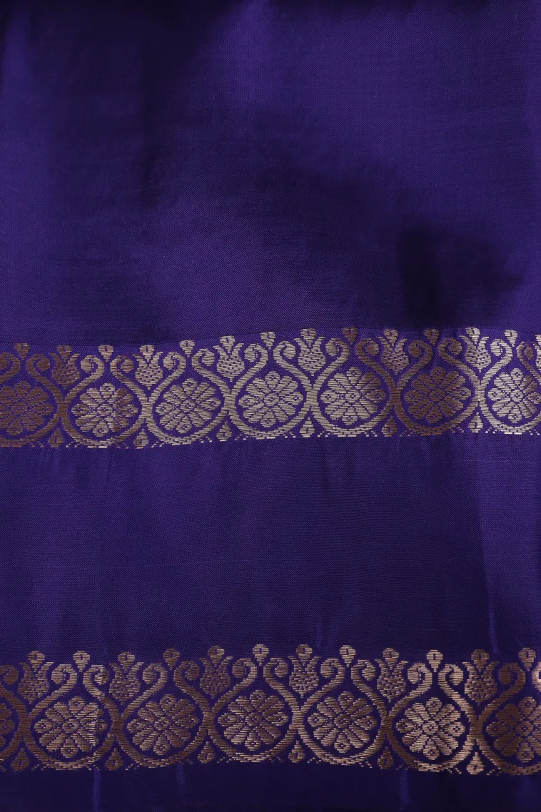 Mauve Purple Soft Silk Saree with Gold Zari Straipes And Puttas view 3