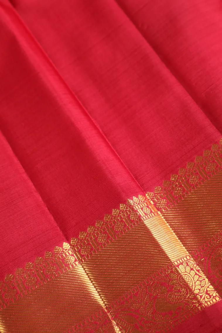 Lemon Yellow Kanchipuram Silk Sarees with Gold Zari Checks And Puttas view 3