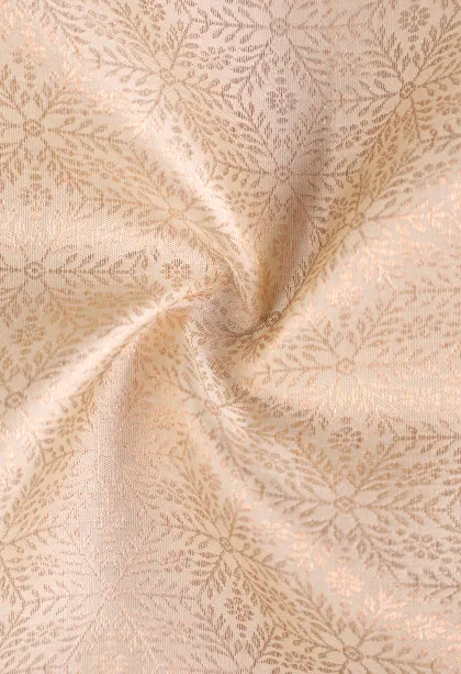Chiffon White Kanchipuram Silk Sarees with Gold Zari Floral Patterns