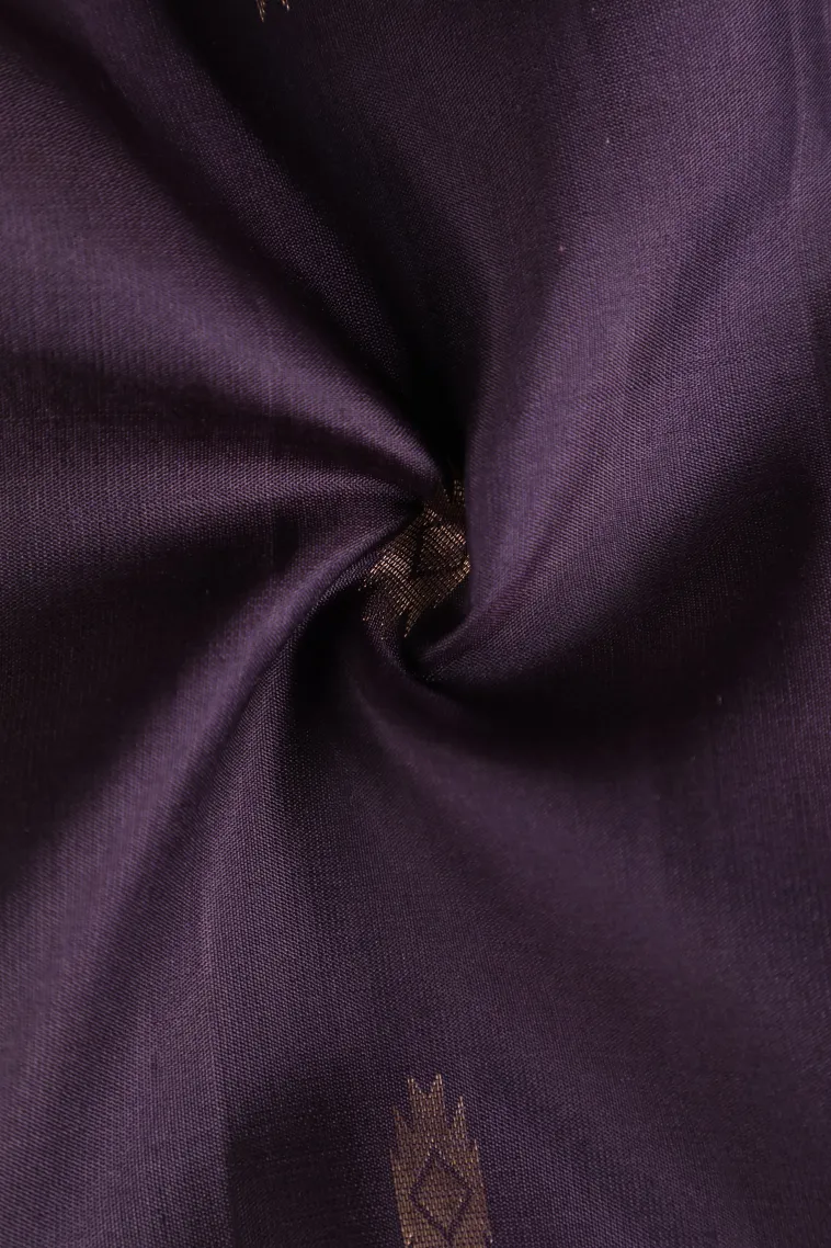 Wine Purple Soft Silk Saree with Gold Zari Buttis (small Dots Or Motifs) view 4