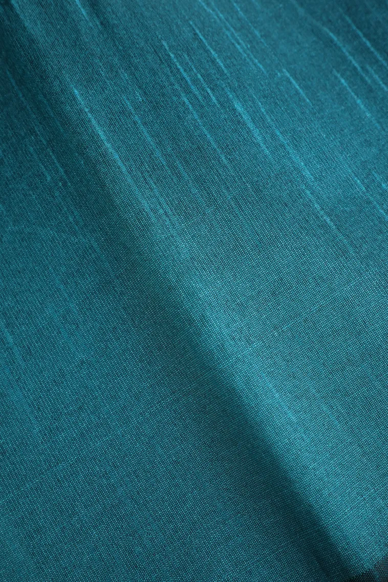 Cerulean Blue Jute Sarees with Thread Zari Stripes view 3