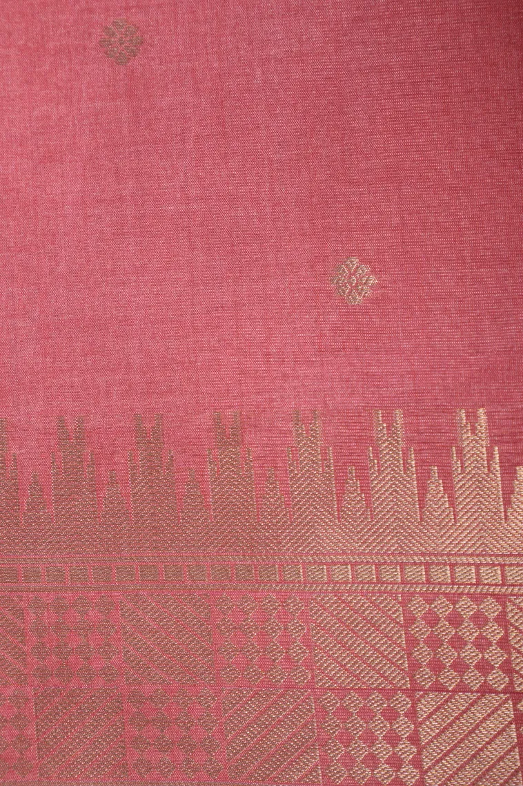 Sapphire Blue Tussar Saree with Silver Zari Stripes view 3