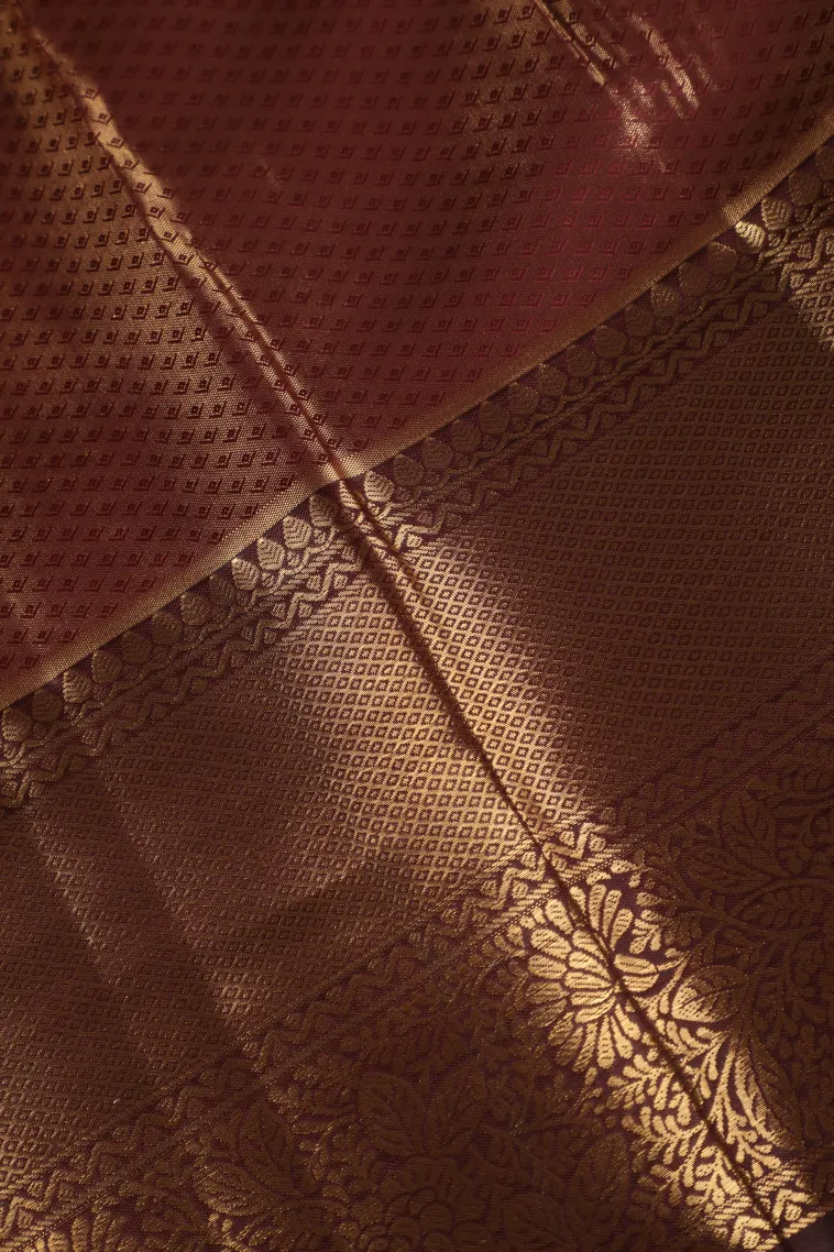 Olive Green Apoorva Silk Sarees with Gold Zari Floral Patterns view 3