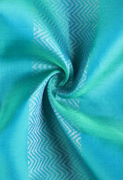 Sky Blue Soft Silk Saree with Silver Zari Stripes