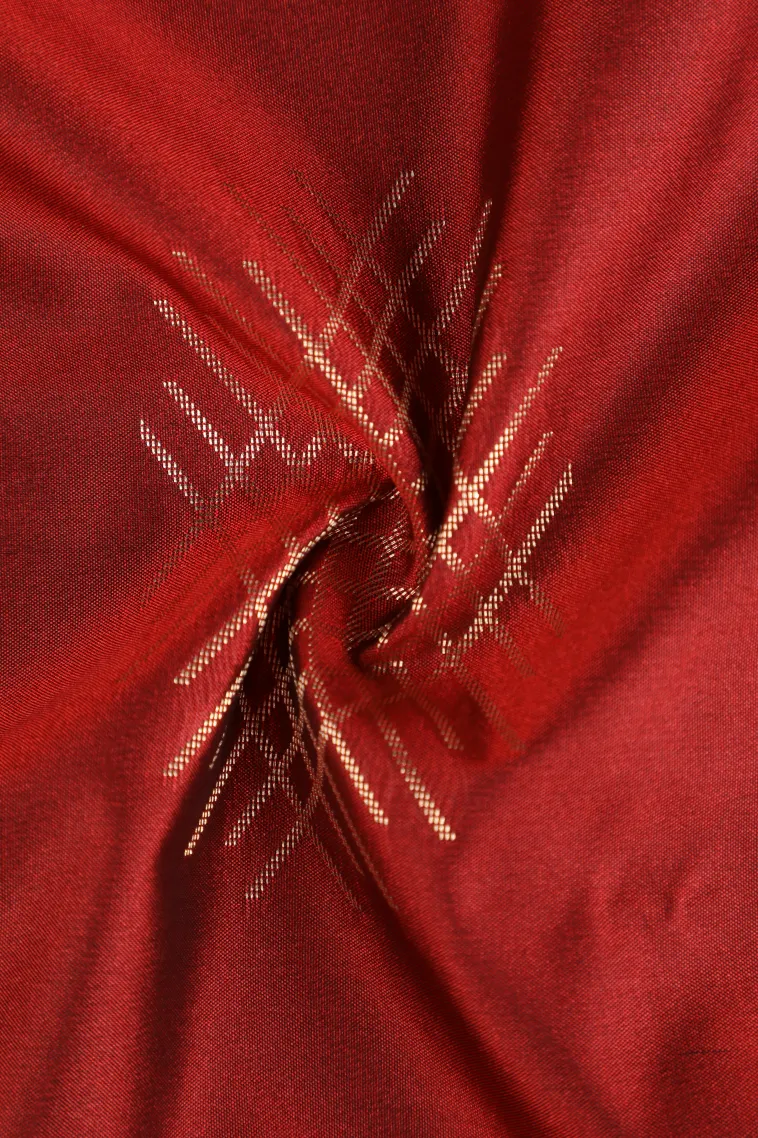 Candy Red Soft Silk Saree with Gold Zari Jamandery Pattern view 4