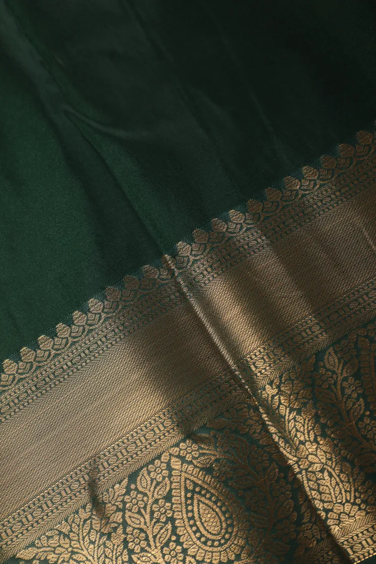 Sandollar Yellow Apoorva Silk Sarees with Gold Zari Floral Patterns view 3