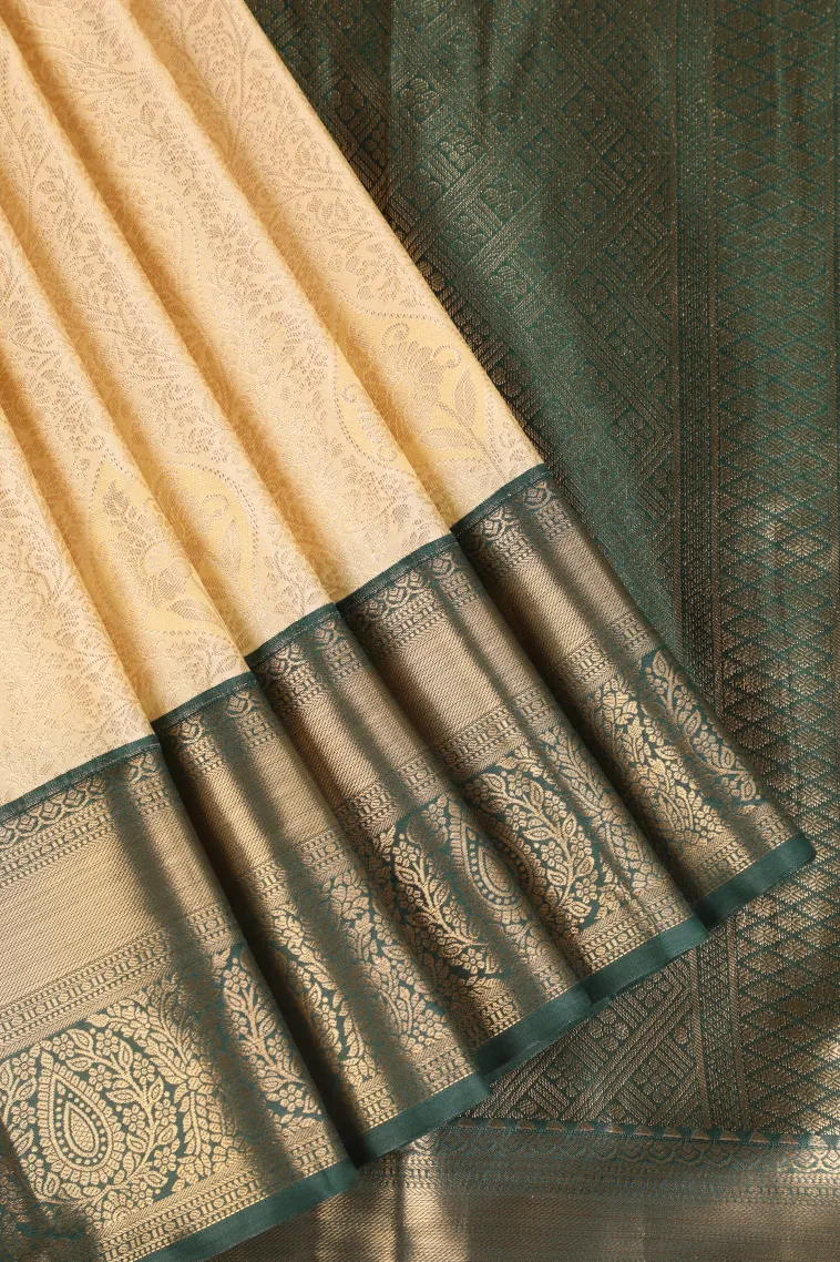 Sandollar Yellow Apoorva Silk Sarees with Gold Zari Floral Patterns