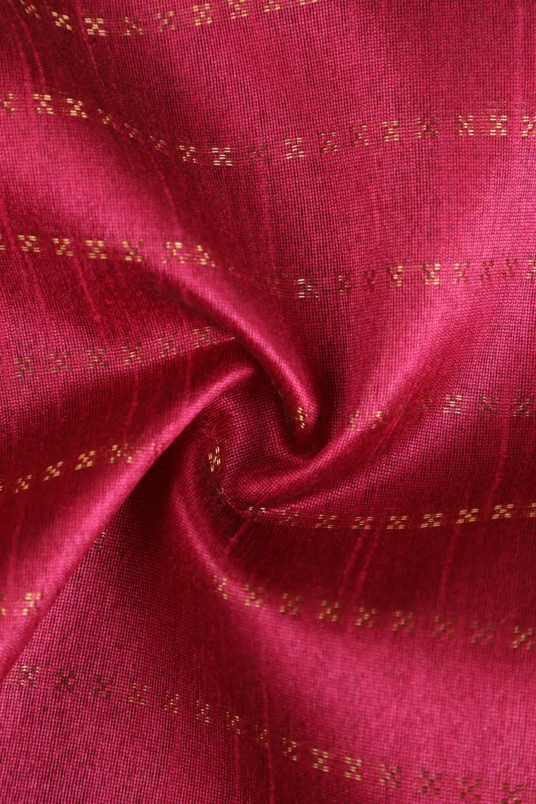 Bubblegum Pink Tussar Saree with Gold Zari Cross Straipes view 4