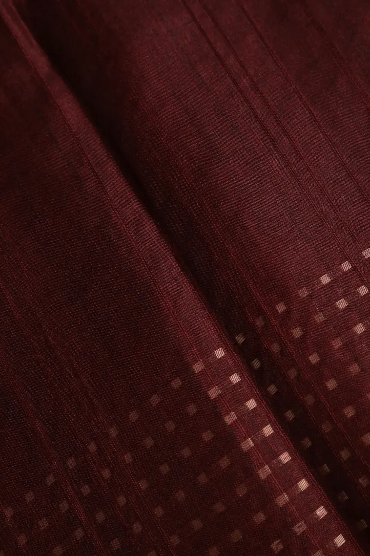 Gray Black Tussar Saree Without Zari With Checks And Puttas view 3