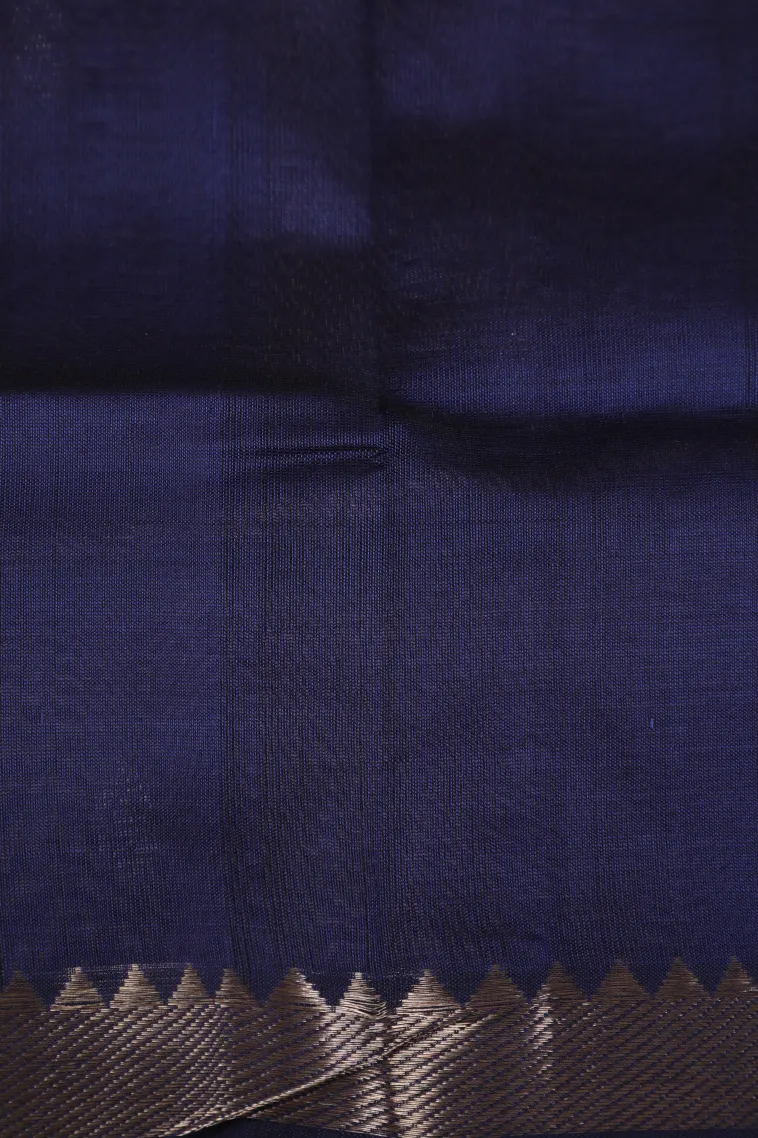 Peanut Brown Silk Cotton with Silver Zari Buttis (small Dots Or Motifs) view 3
