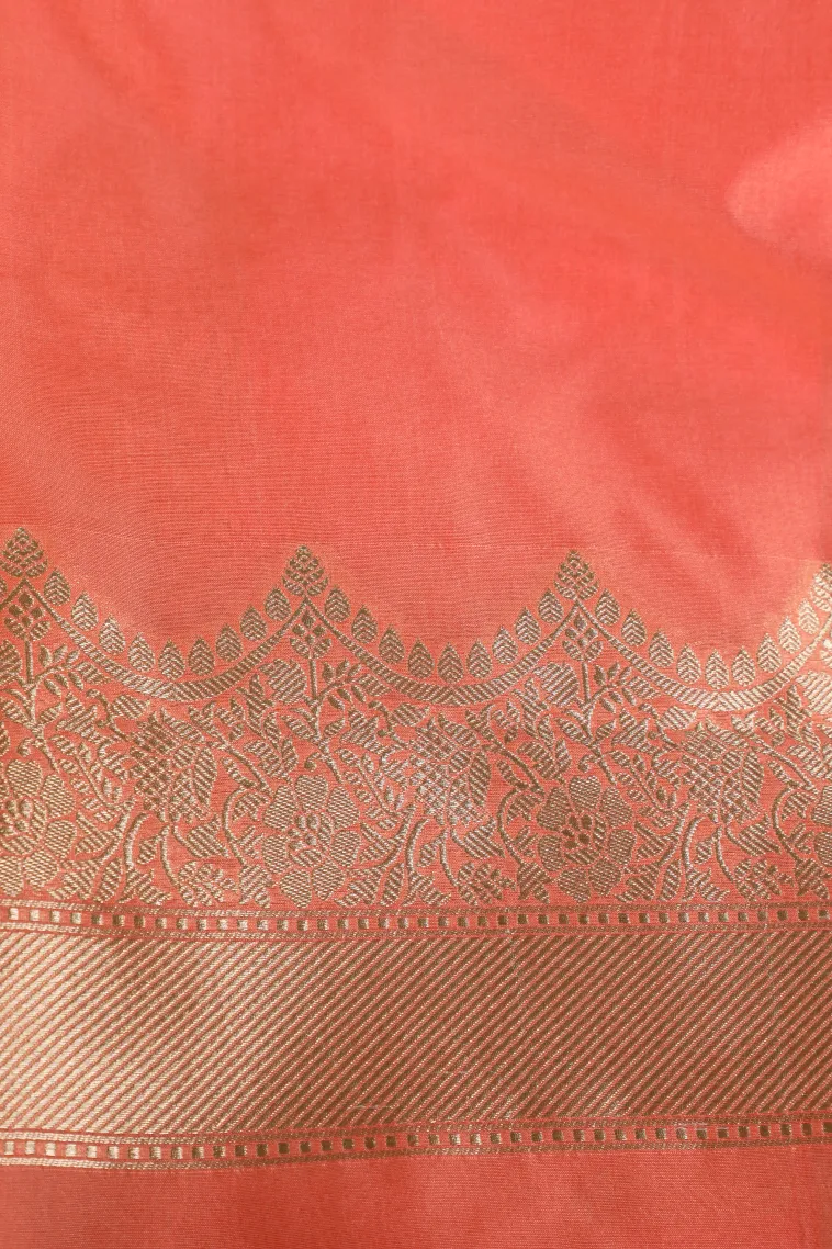 Gold Tissue Banaras with Gold Zari Stripes view 3