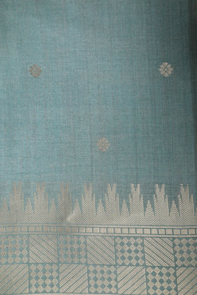 Vanilla Custard Yellow Tussar Saree with Gold Zari Stripes view 3