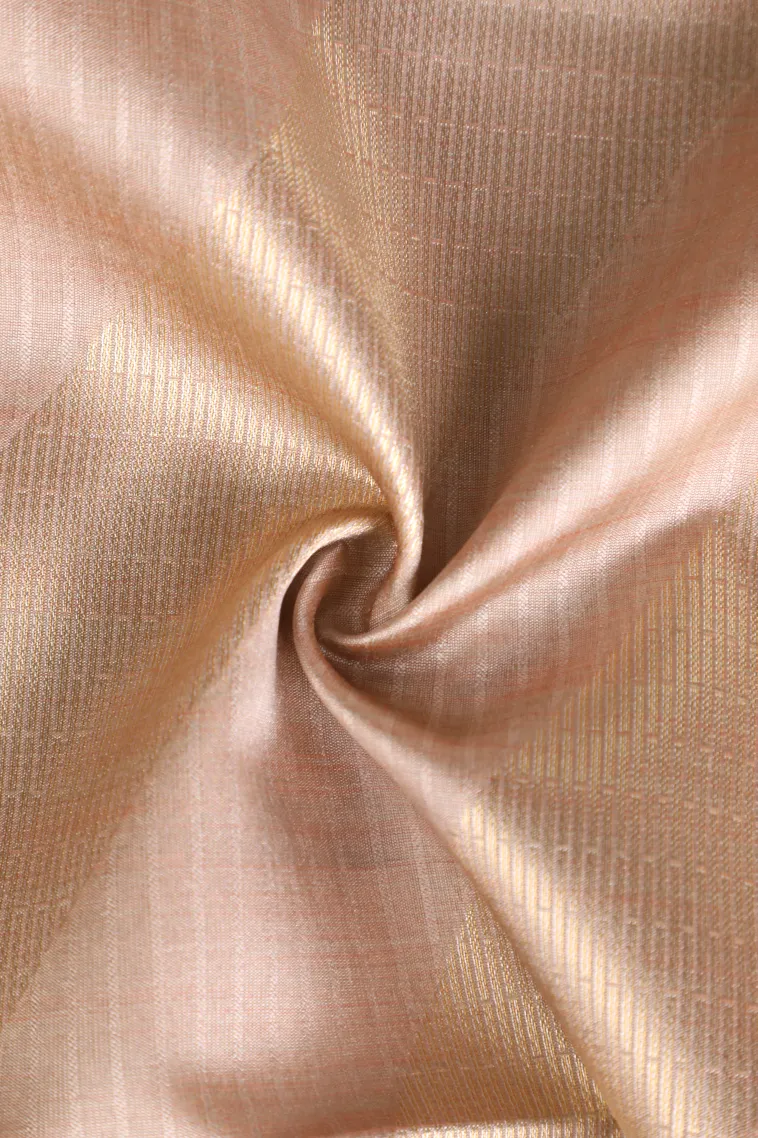 Vanilla Custard Yellow Tussar Saree with Gold Zari Stripes view 4