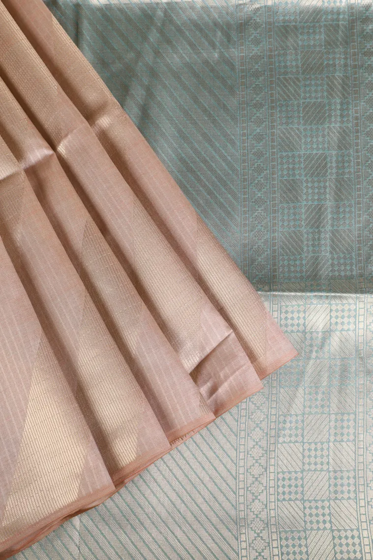 Vanilla Custard Yellow Tussar Saree with Gold Zari Stripes