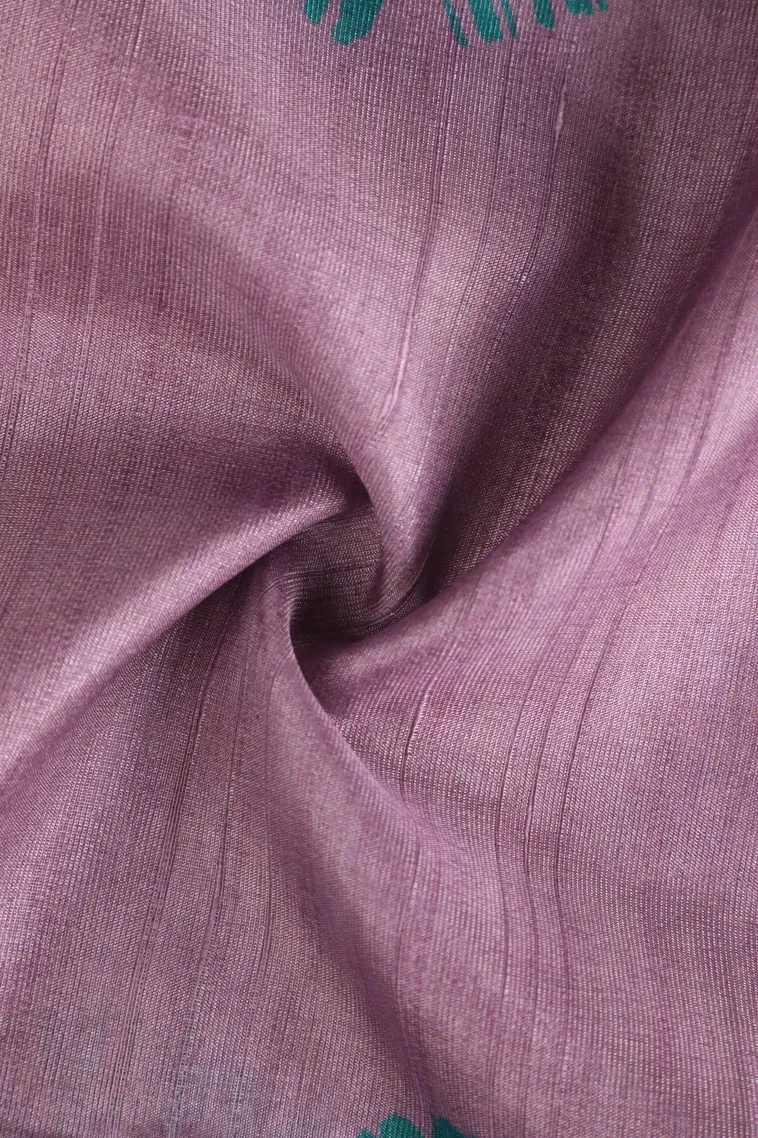 Lean Pink Semi Tussar Silk Without Zari With Geometric Shapes view 4