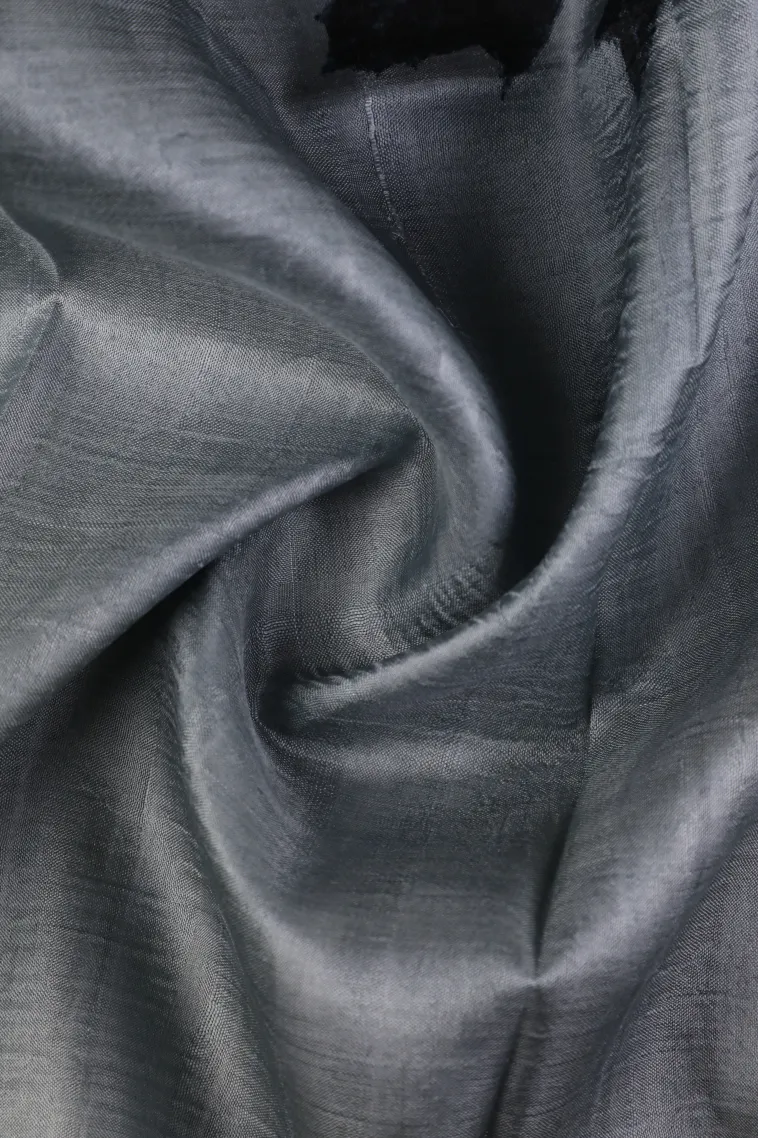 Slate Blue Soft Silk Sarees Without Zari With Leaf Pattern view 4