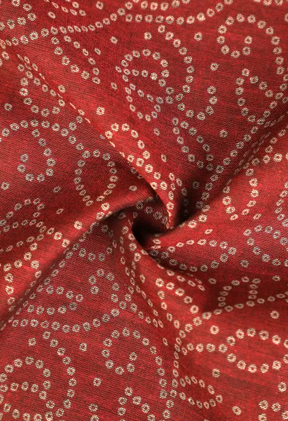 Berry Red Chanderi Cotton Sarees Without Zari With Floral Patterns