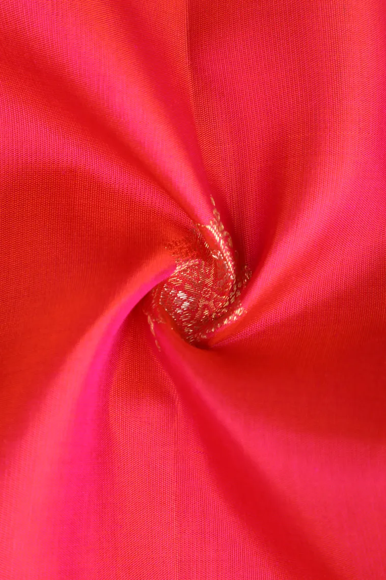 Strawberry Pink Kanchipuram Silk Sarees with Gold Zari Buttis (small Dots Or Motifs) view 4