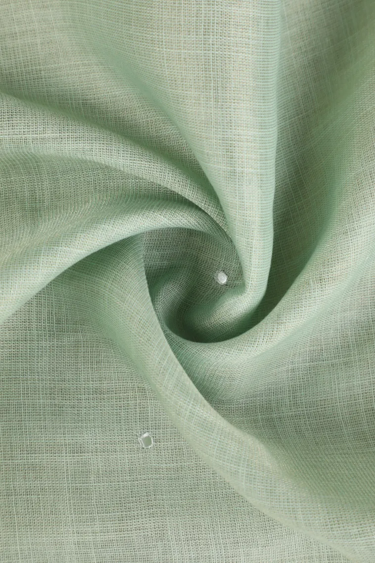 Pistachio Green Tissue Silk Sarees with Thread Zari Plain view 4