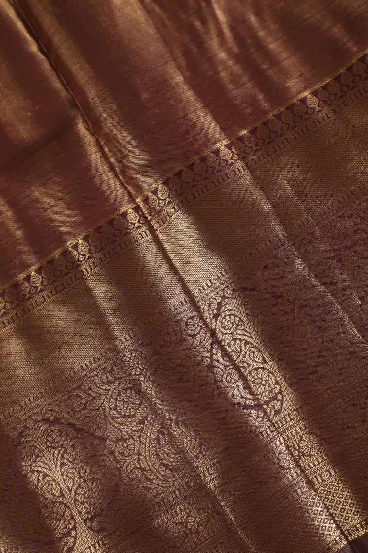 Lemon Yellow Apoorva Silk Sarees with Gold Zari Floral Patterns view 3